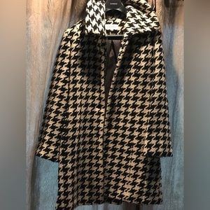 Calvin Klein Houndstooth Women’s Wool Trench Coat